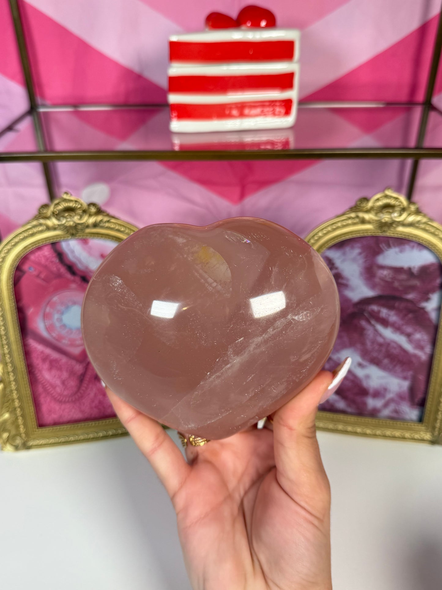 Rose Quartz Heart (68i)