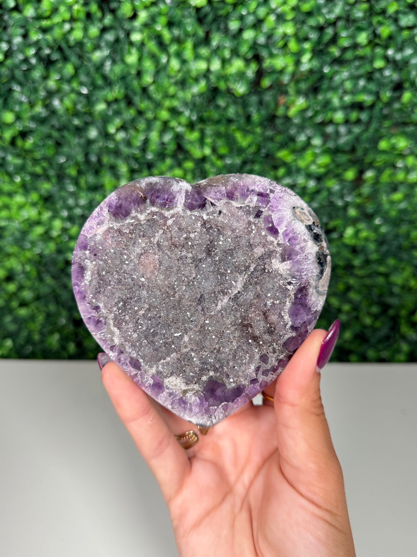 Rainbow Amethyst Heart (103f)