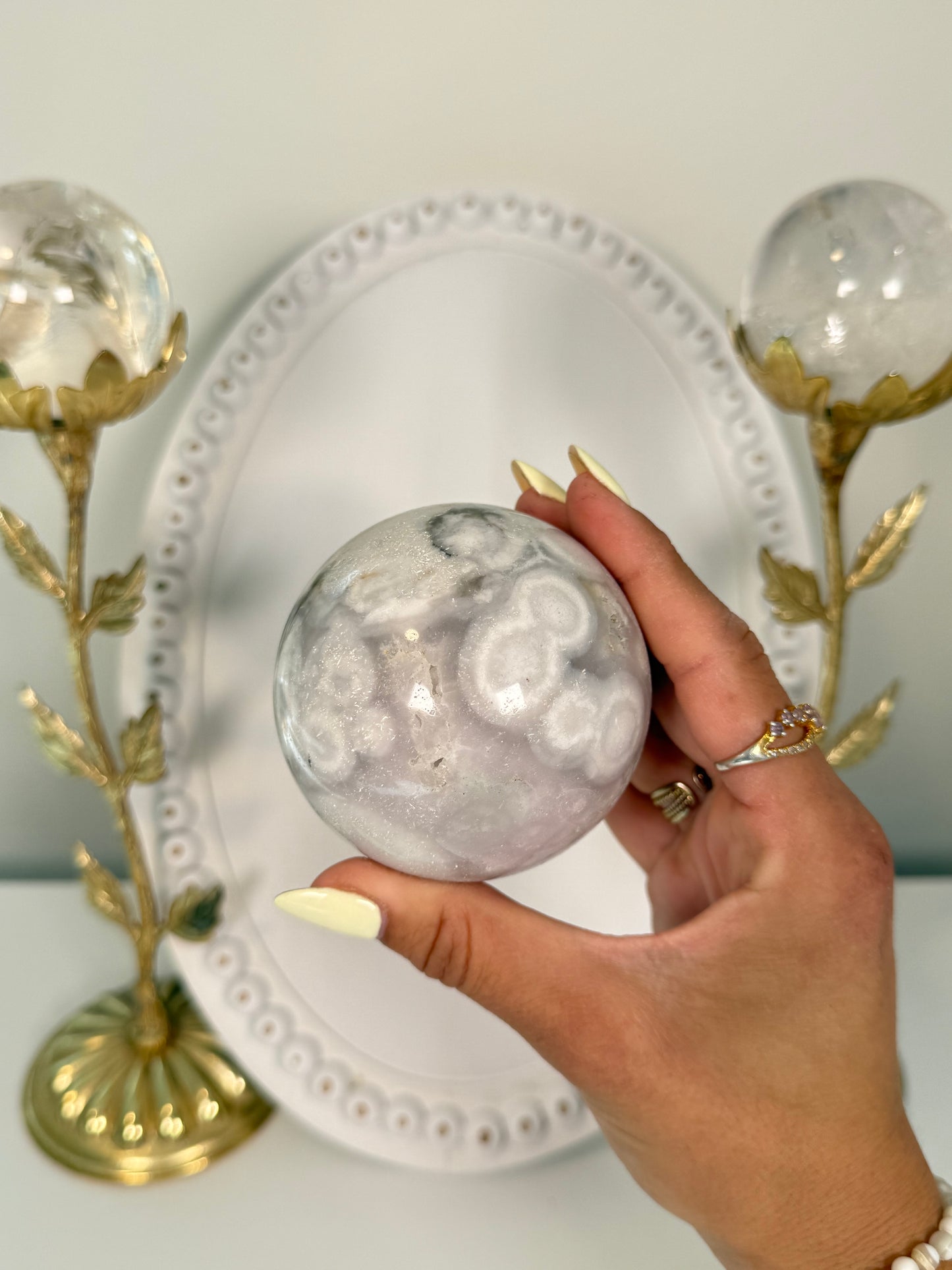 Flower Agate Sphere (60n)