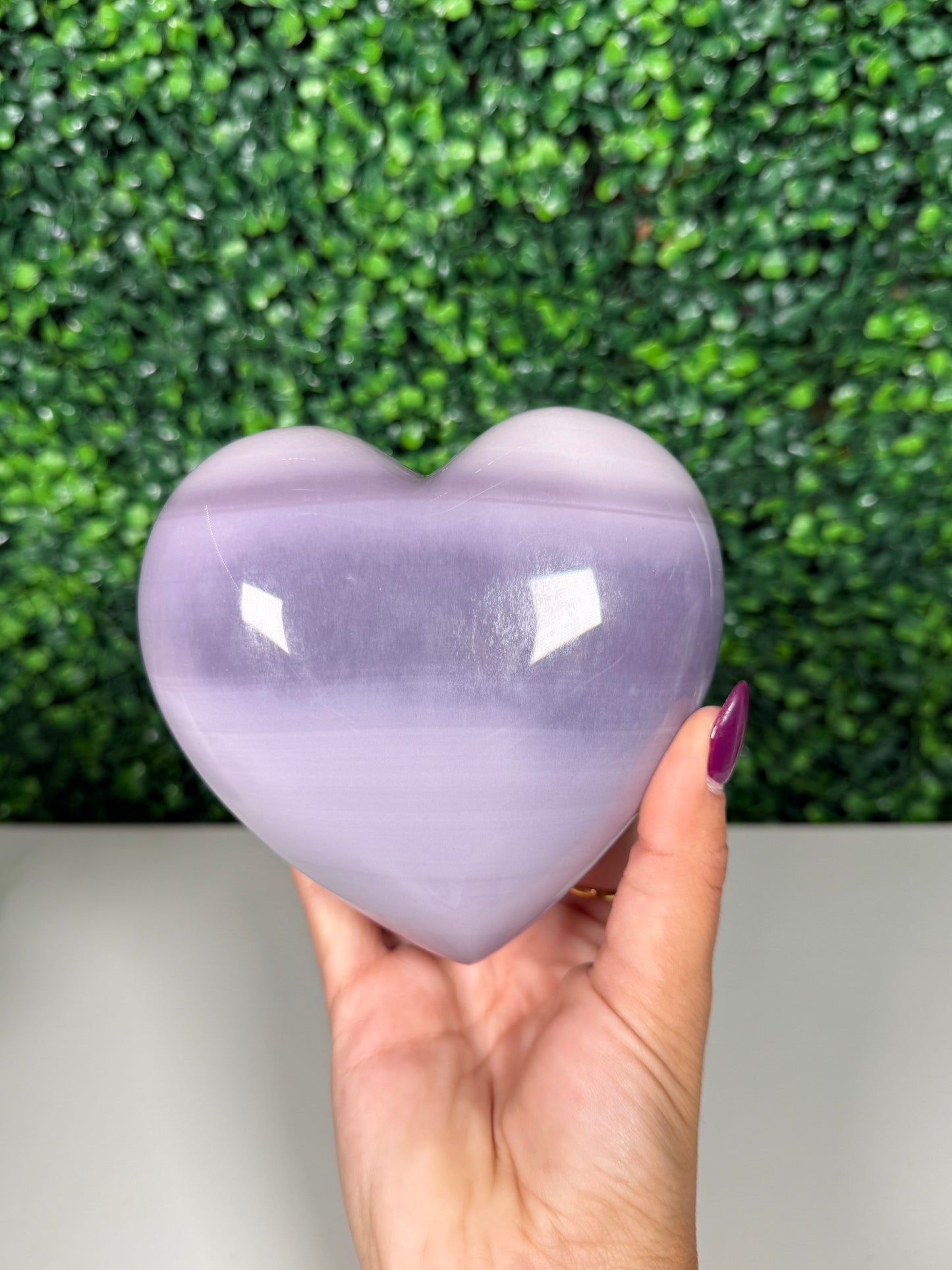 XL Puffy Lavender Fluorite Heart (350b)