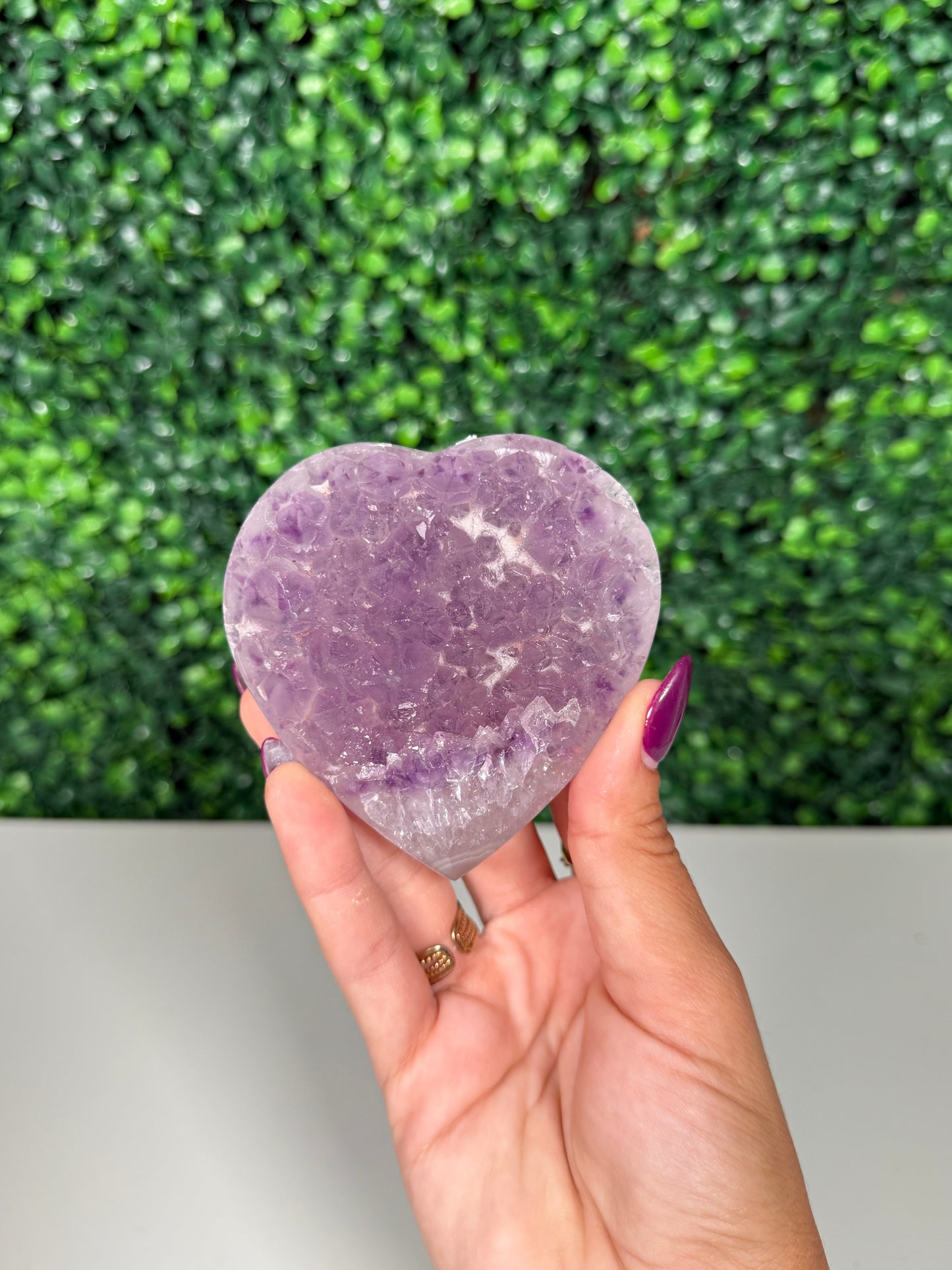 Rainbow Amethyst Heart (63e)