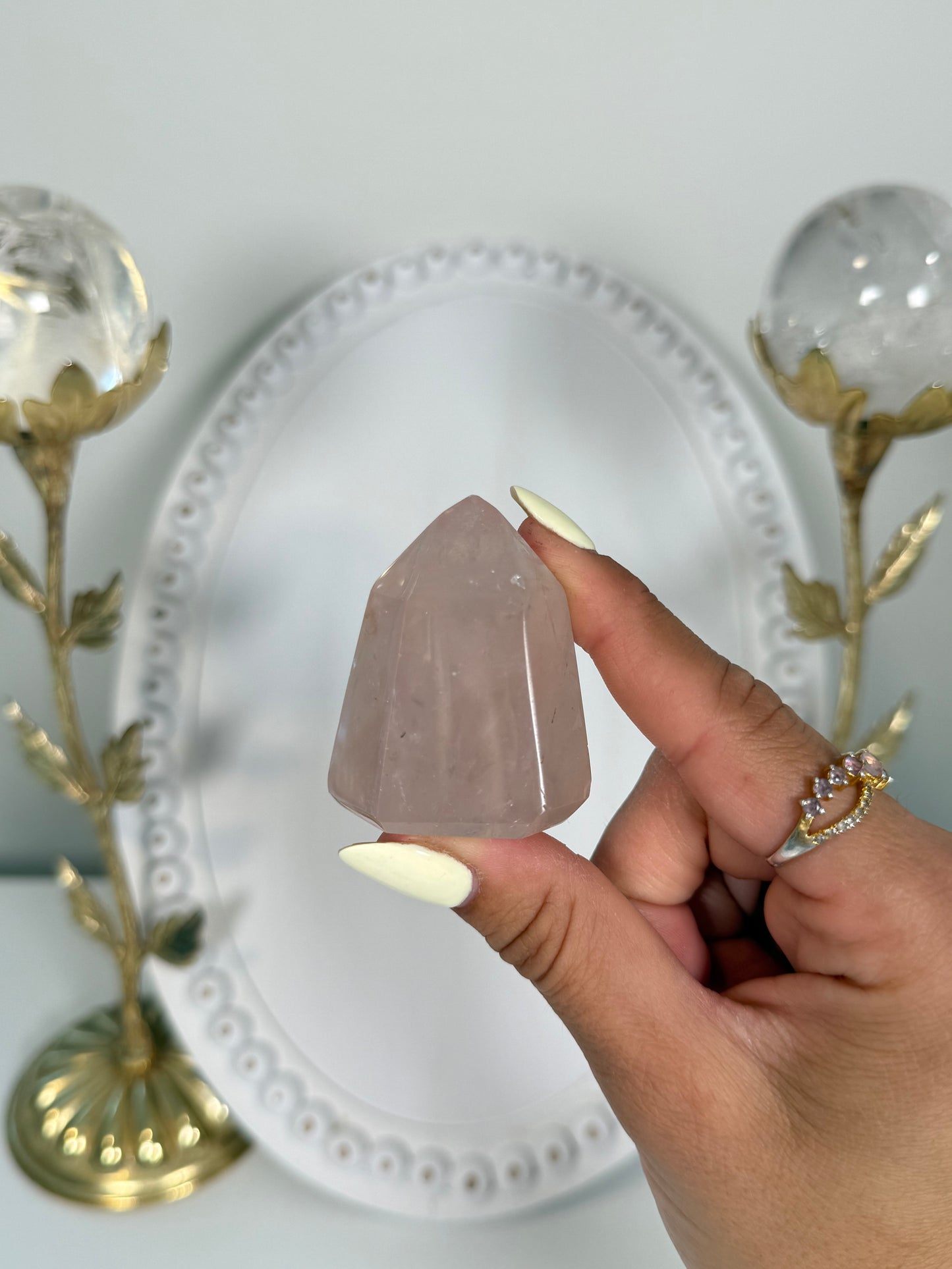 Mini Rose Quartz Tower (12h)