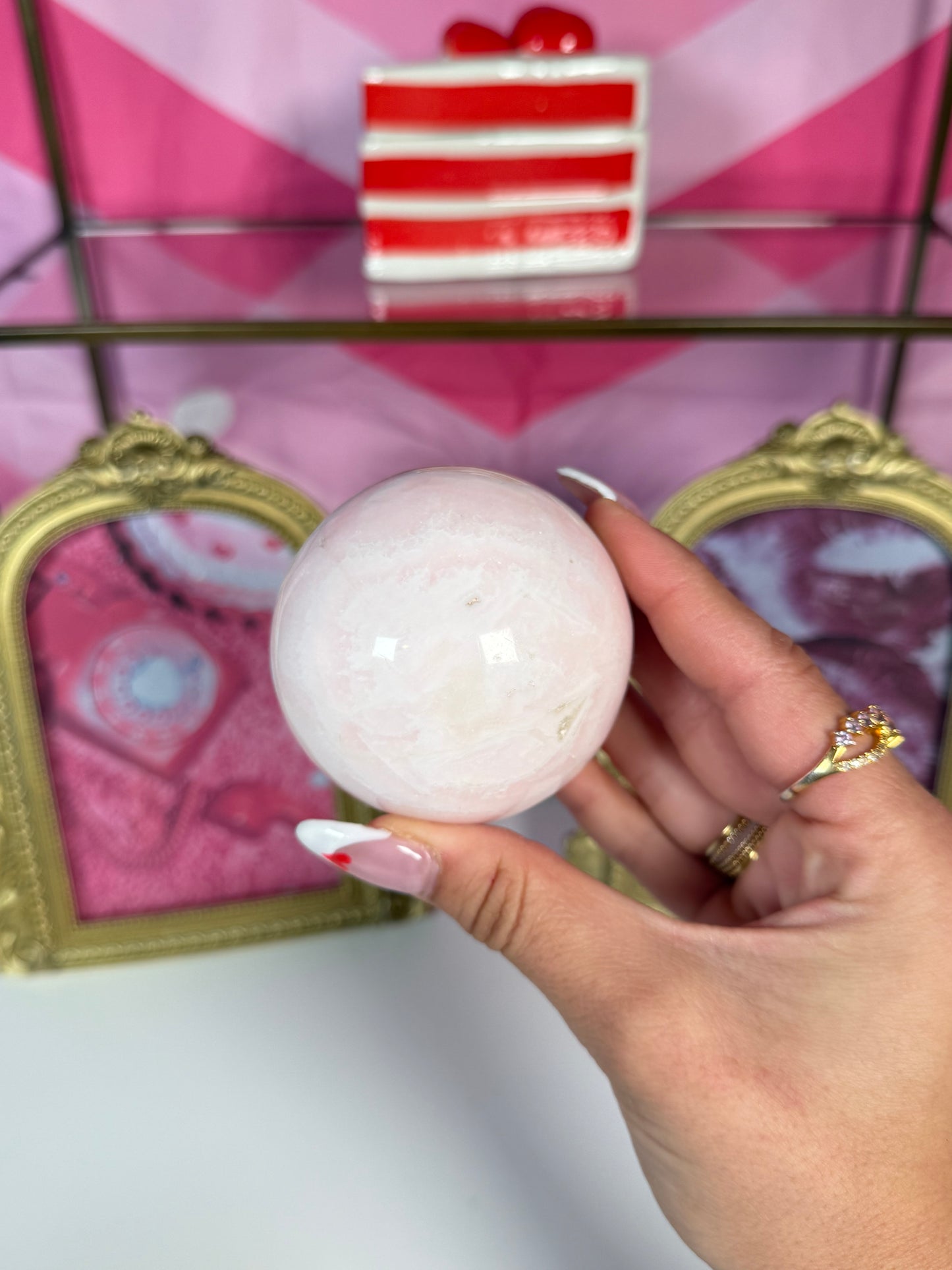 Pink Mangano Calcite Sphere (97)