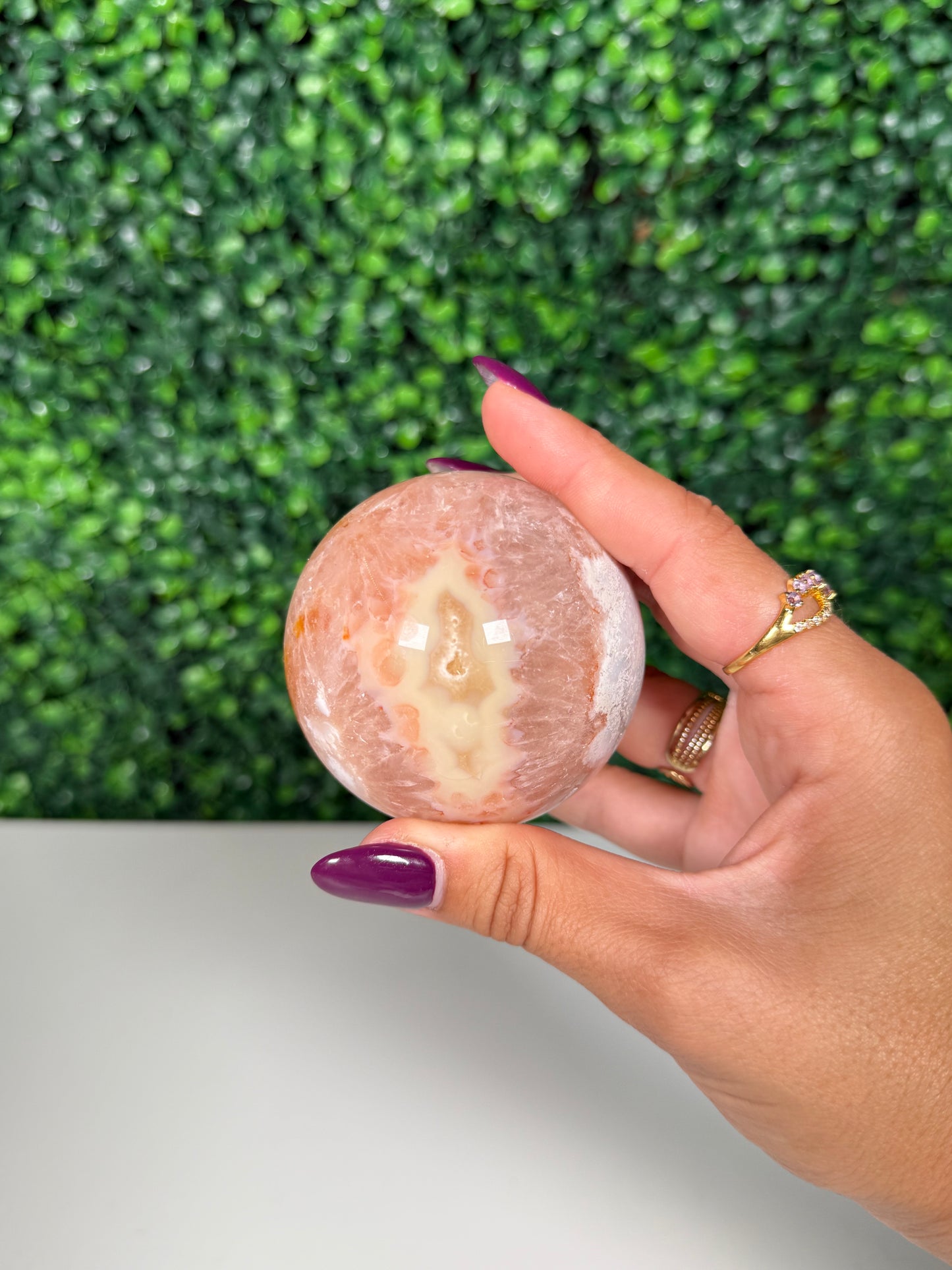 Flower Agate Sphere (74v)