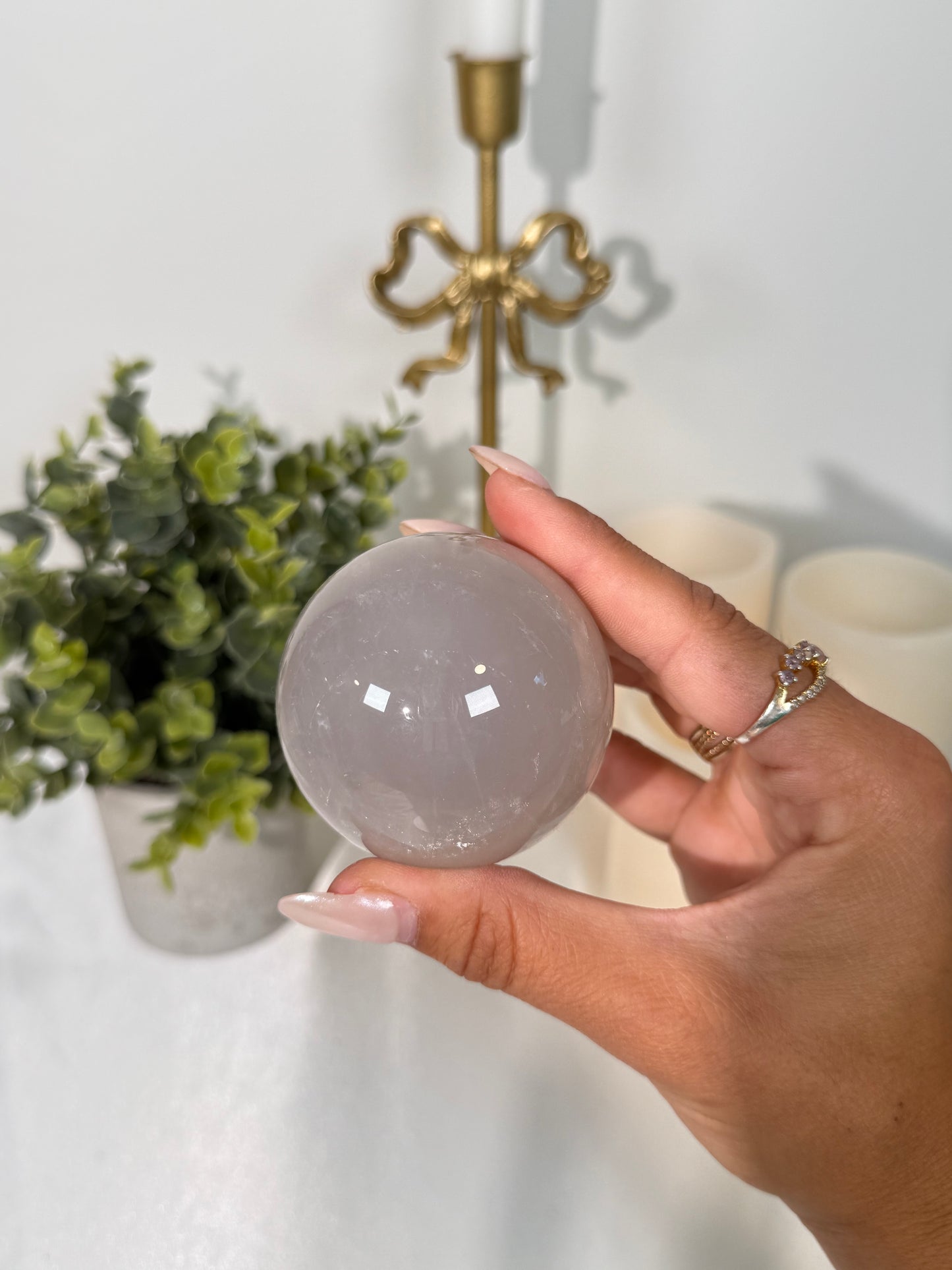Lavender Rose Quartz Sphere (56b)