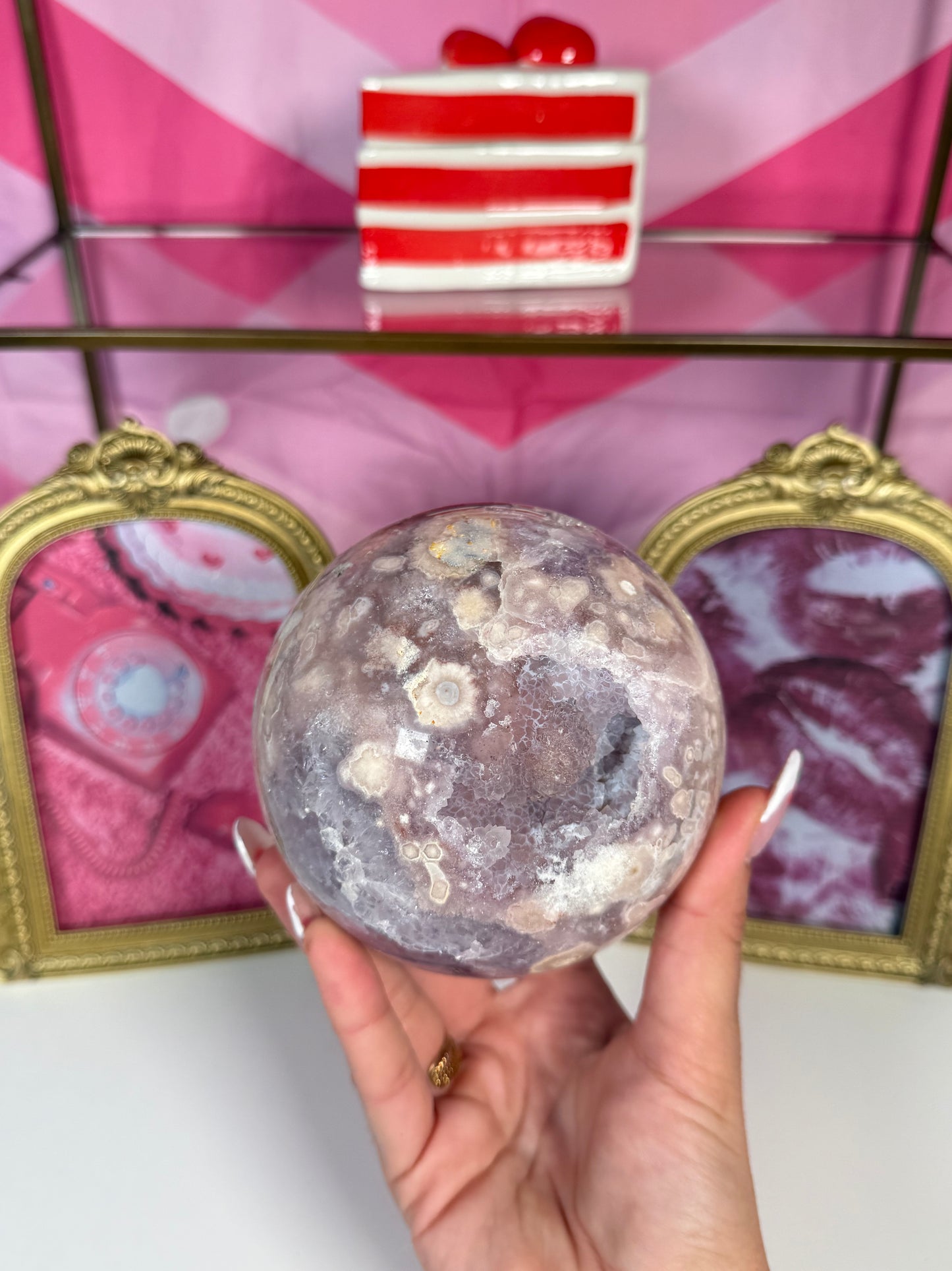Amethyst x Flower Agate Sphere (317)