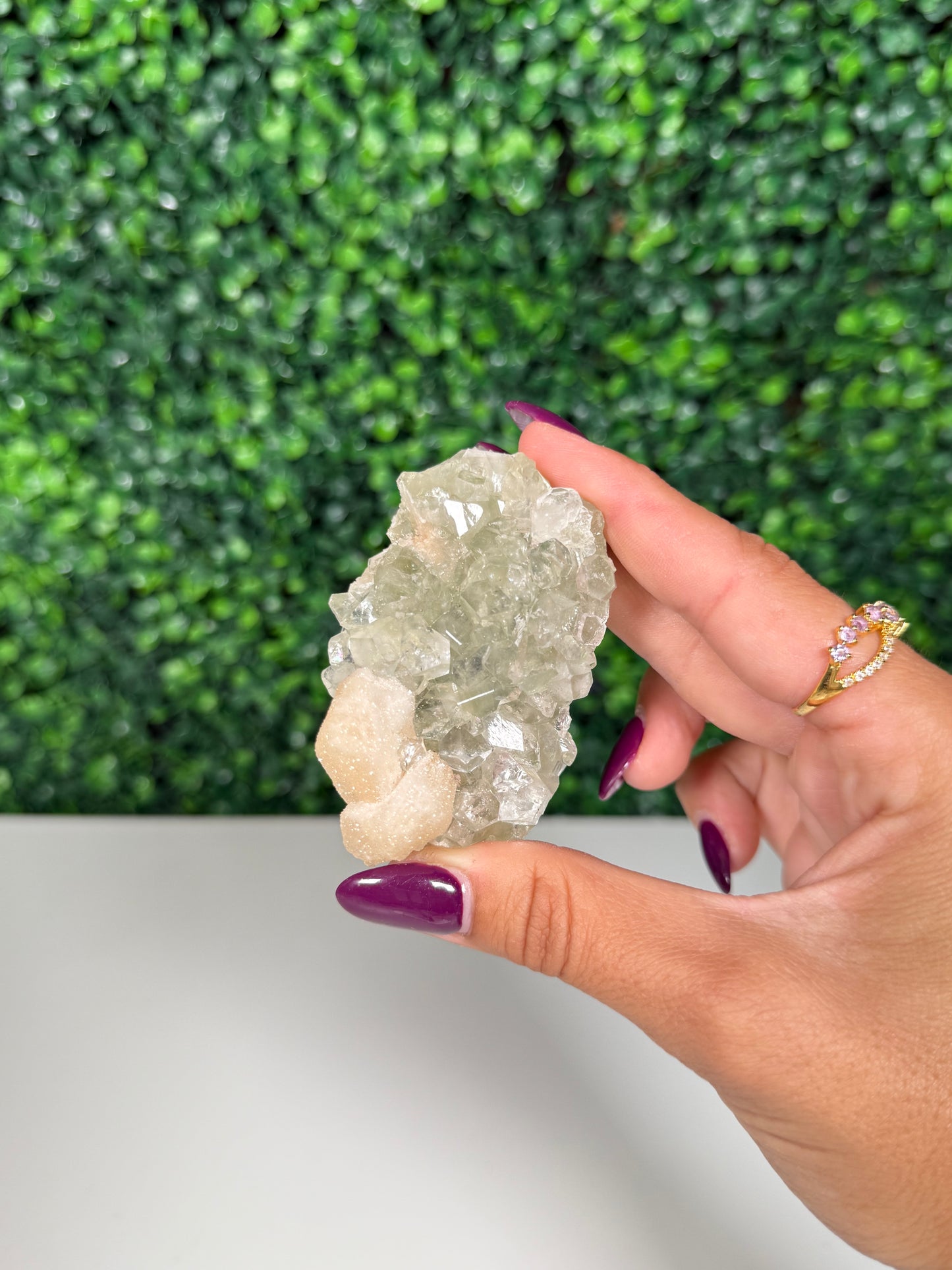 Green Apophylite with Stillbite Cluster (63e)