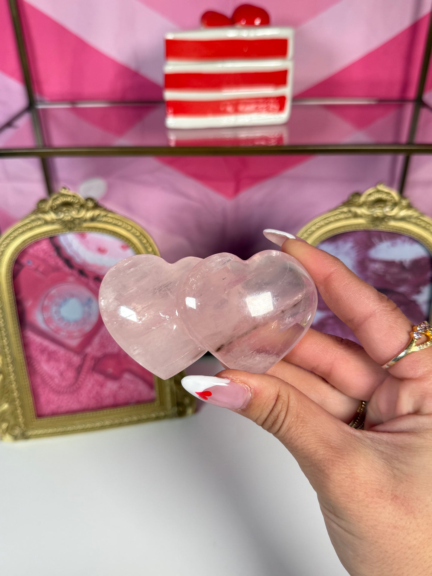 Rose Quartz Double Heart (55)