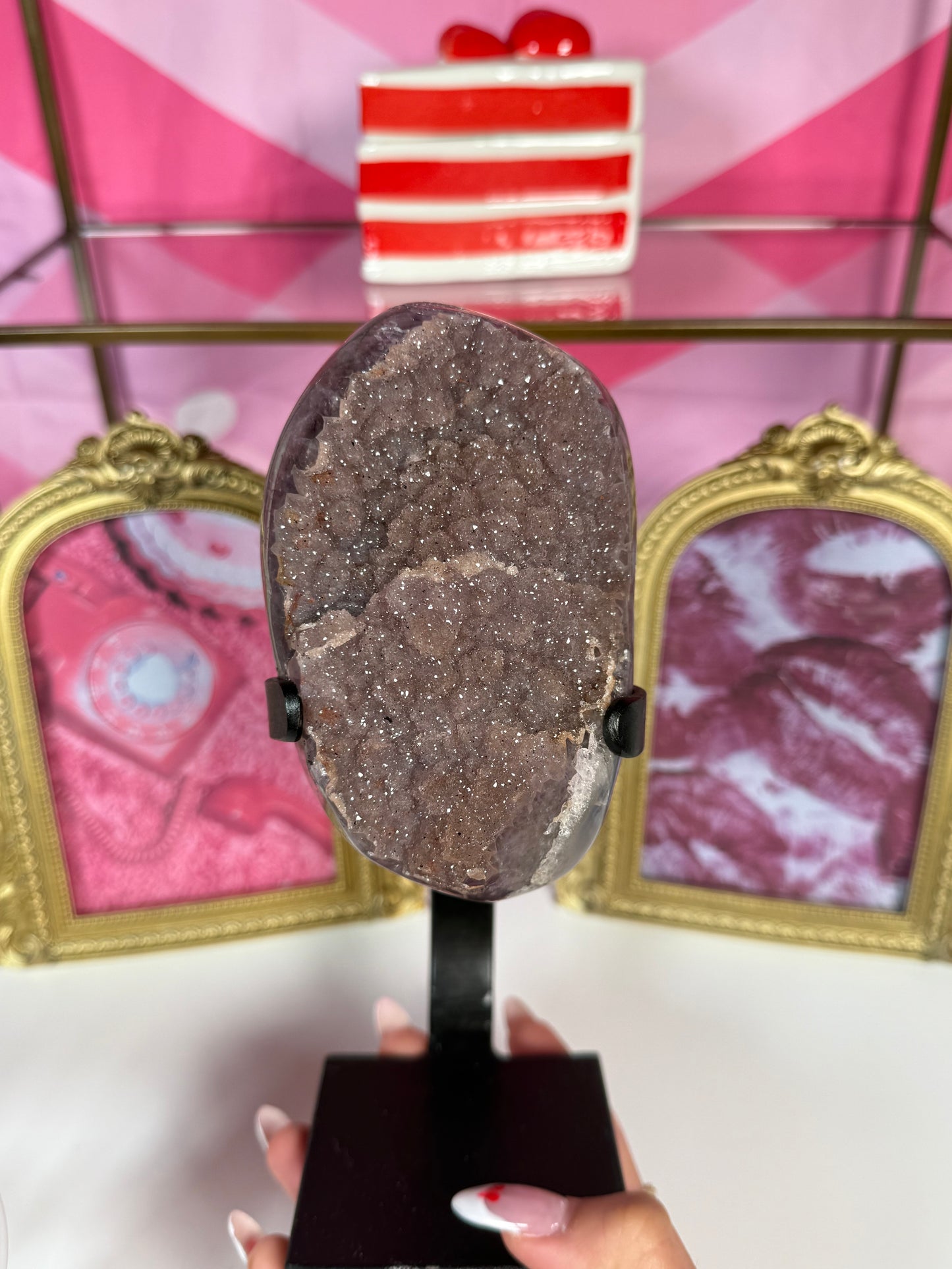 Sugar Amethyst on Stand (240)