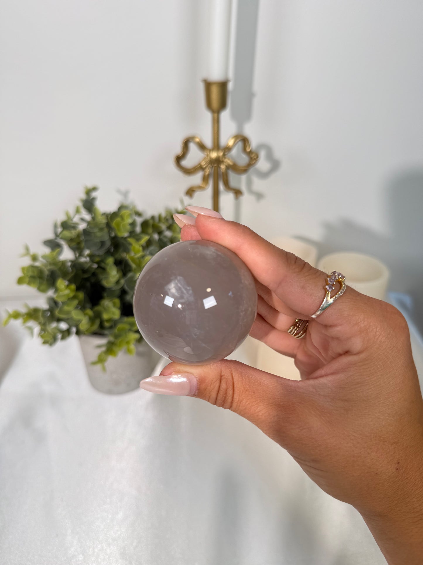 Lavender Rose Quartz Sphere (36)