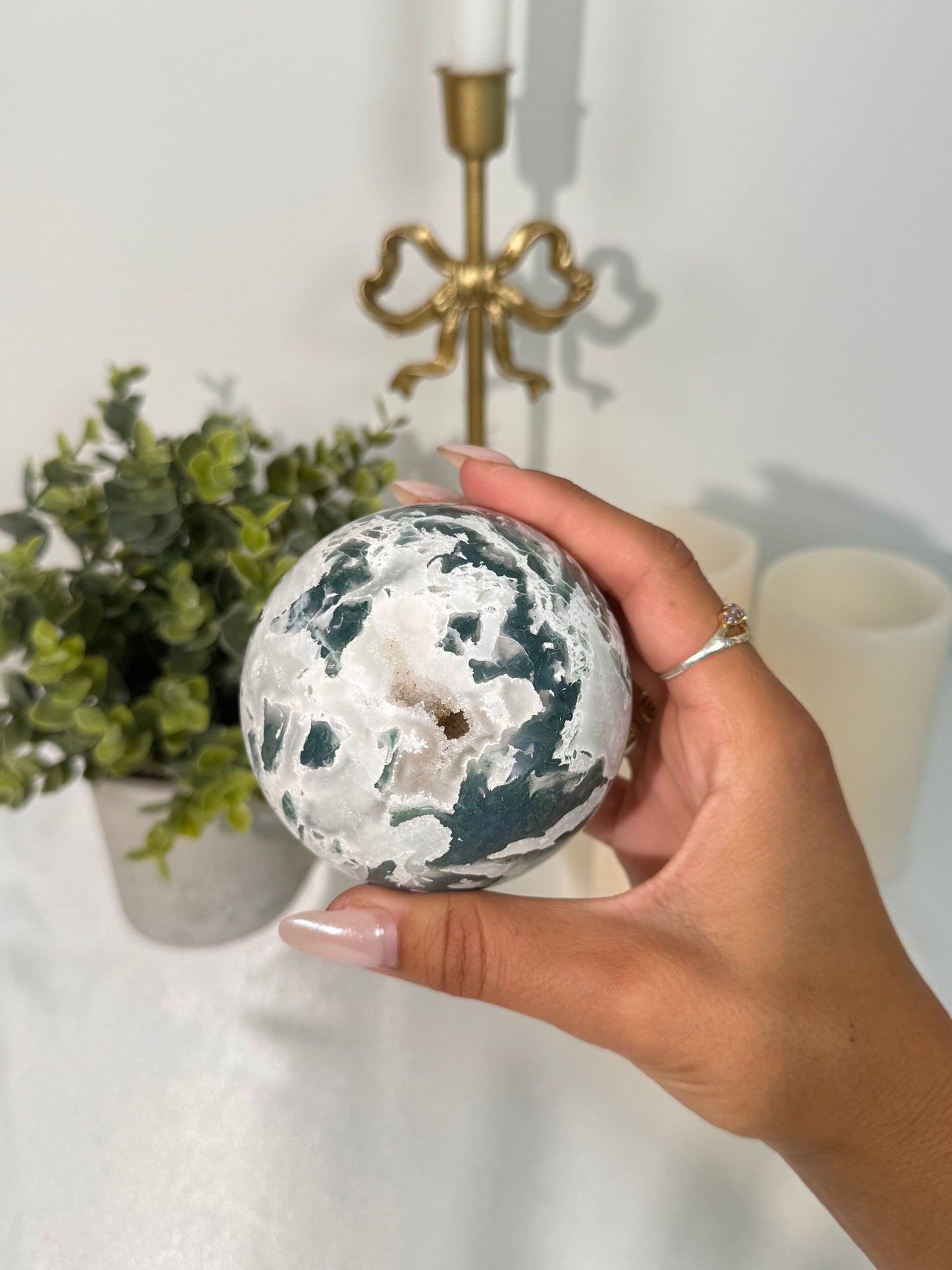 Moss Agate Sphere (69v)