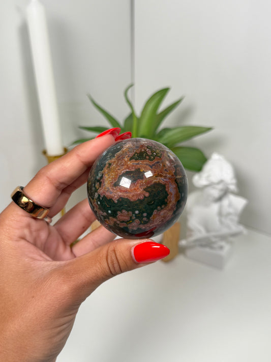 Small sea jasper sphere (30b)