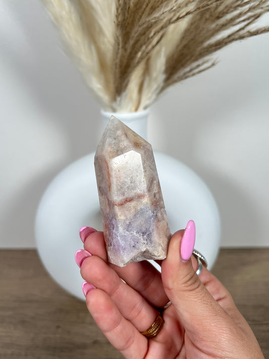 Pink Amethyst Flower Agate Tower (9y)