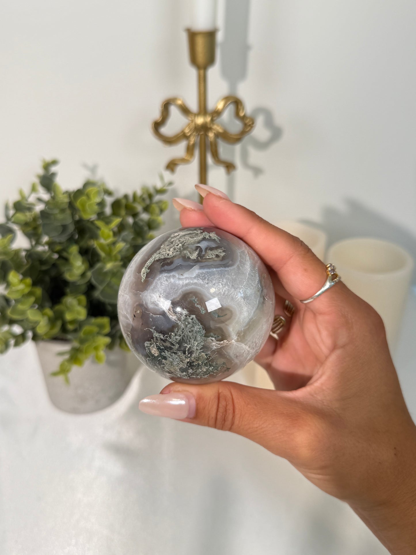 Moss Agate Sphere (27w)