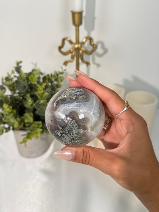 Moss Agate Sphere (27w)