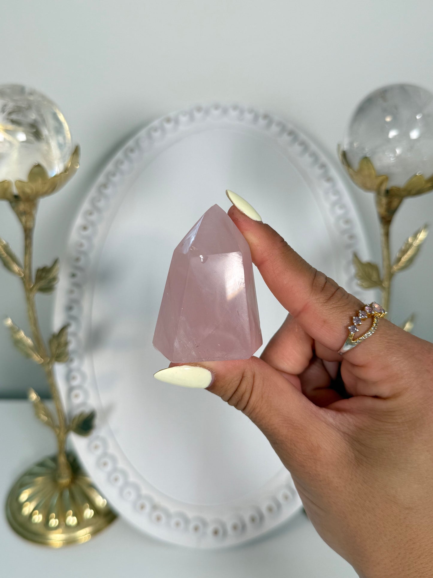 Mini Rose Quartz Tower (13c *imperfect*)