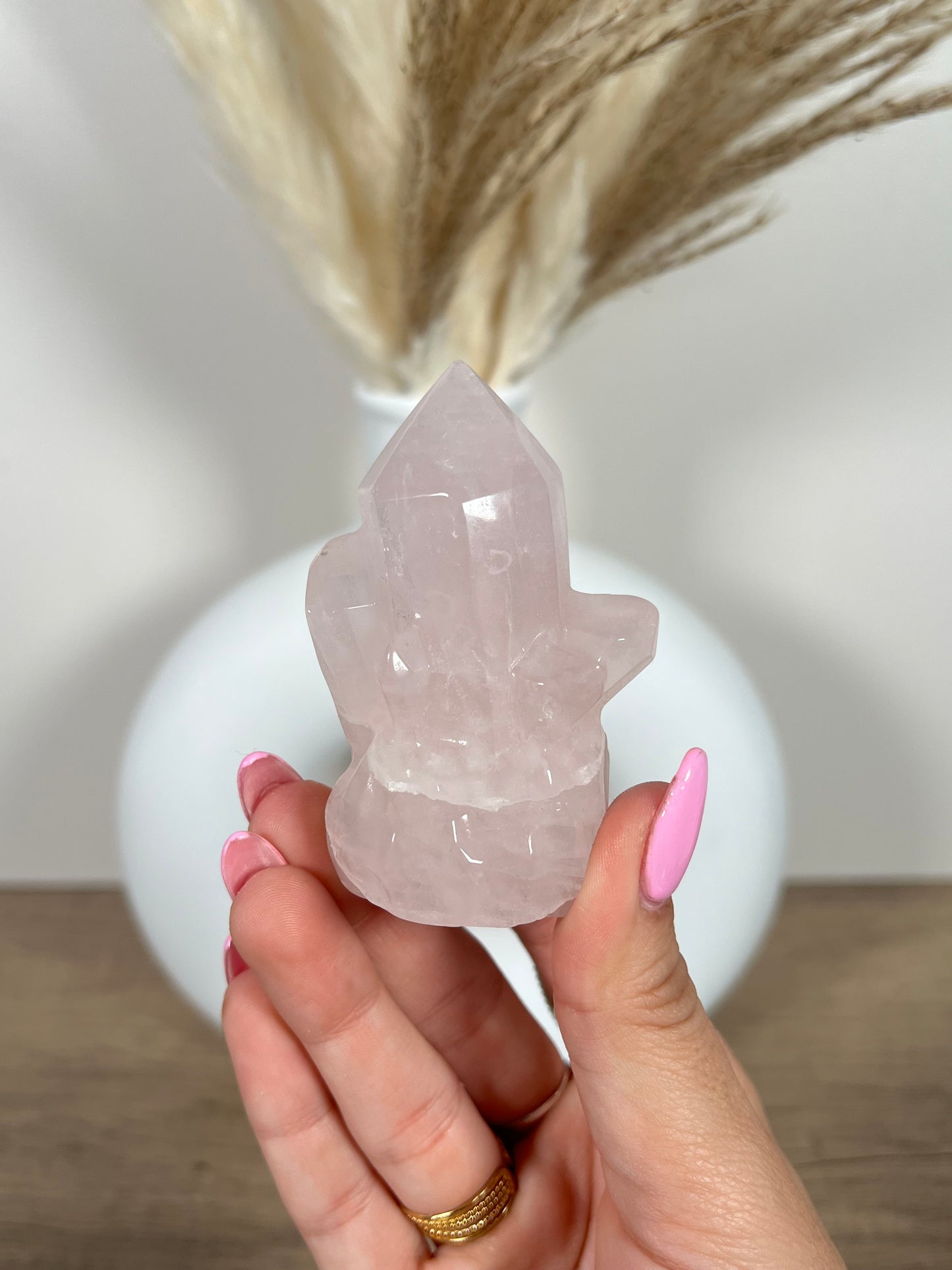 Rose Quartz Crystal Carving (28b)