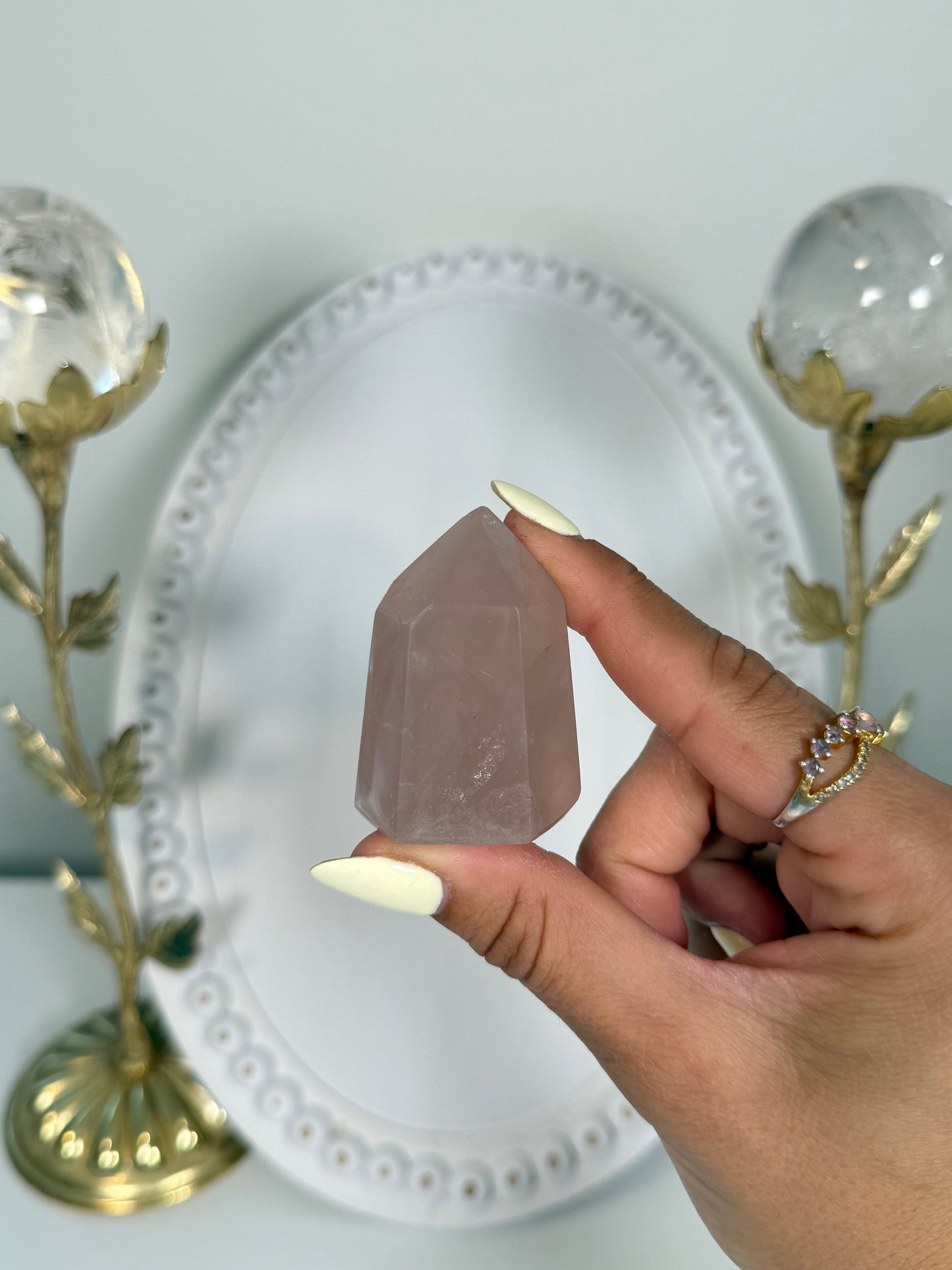 Mini Rose Quartz Tower (11y)