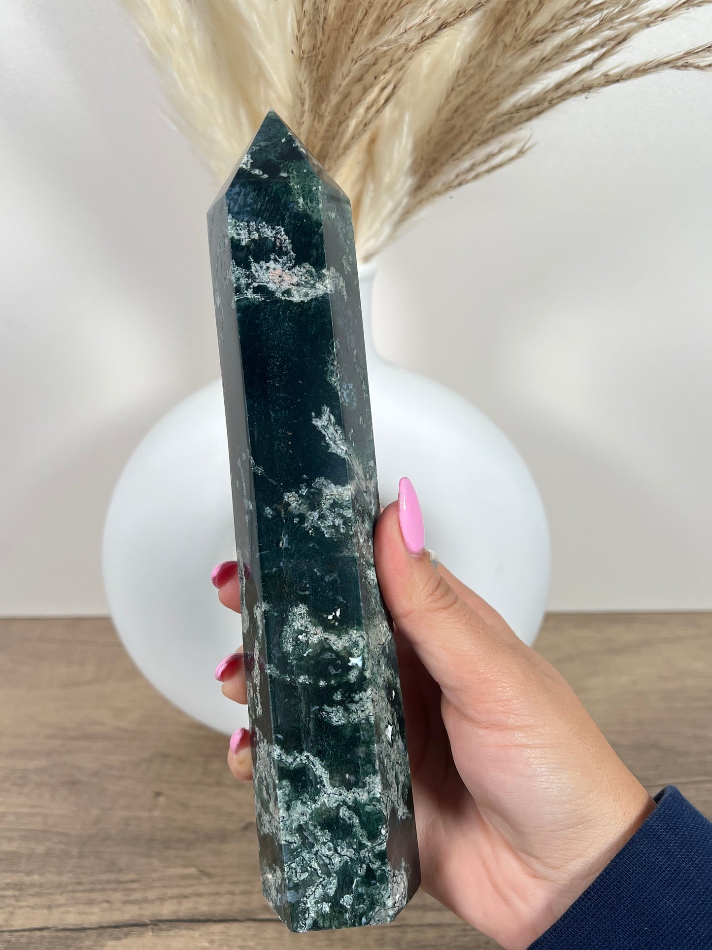 Huge Moss Agate Tower (38)