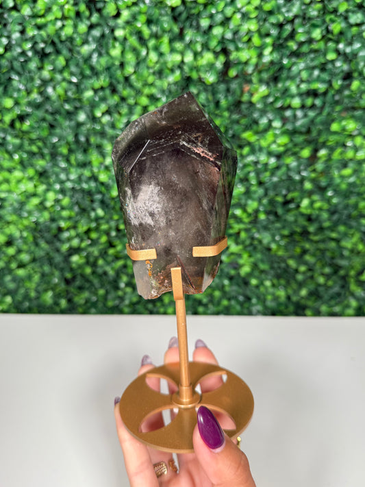 Garden Quartz on Gold Stand (144c)