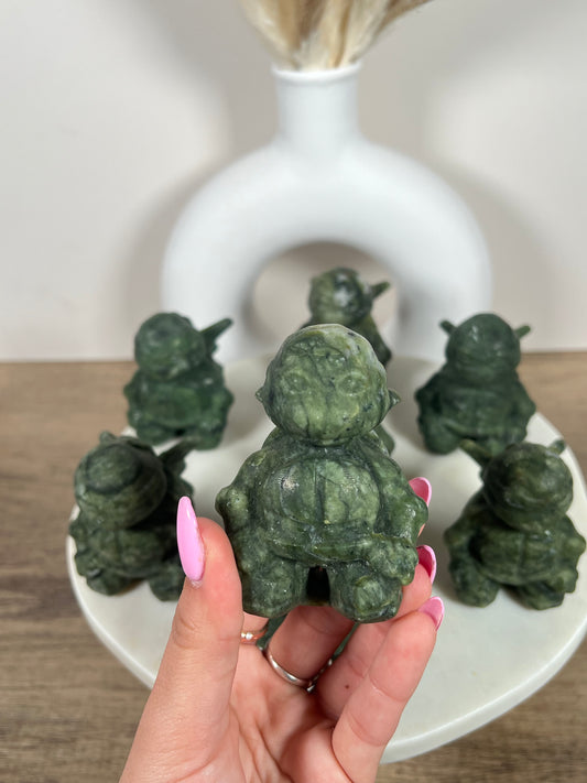 African Green Jade TMN Turtle Carving