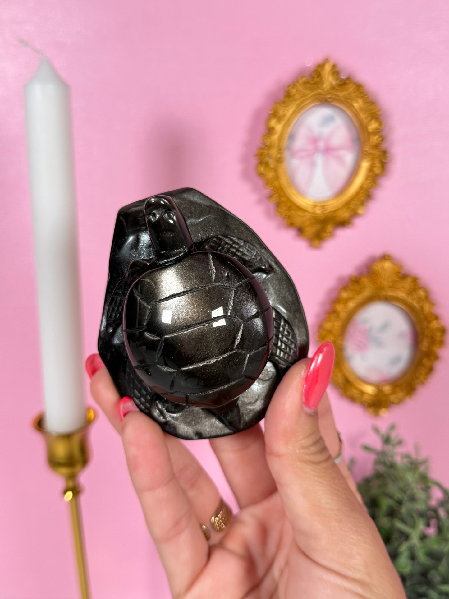 Silver Sheen Obsidian Turtle (62c)