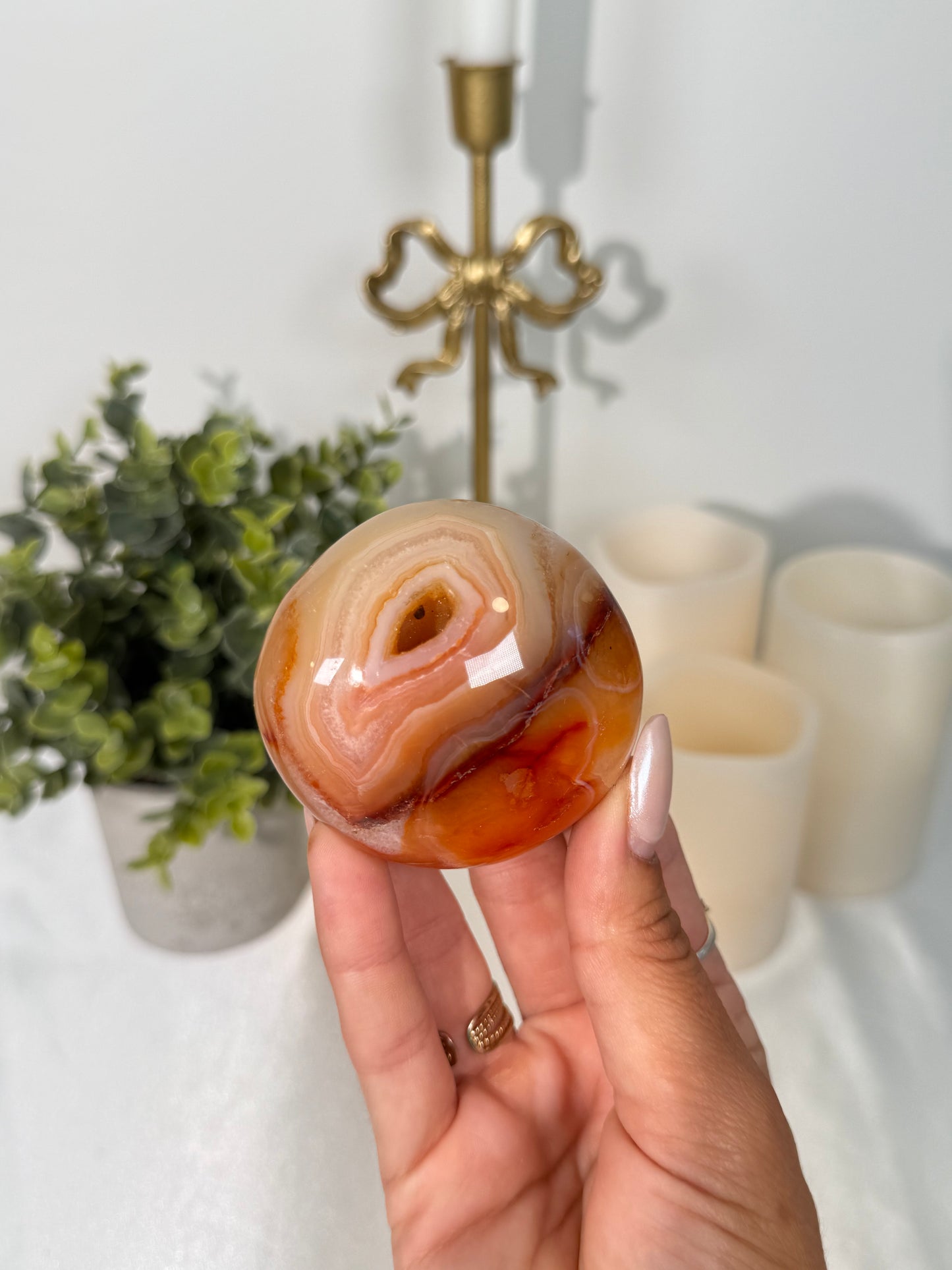 Carnelian Agate Palm (18u)