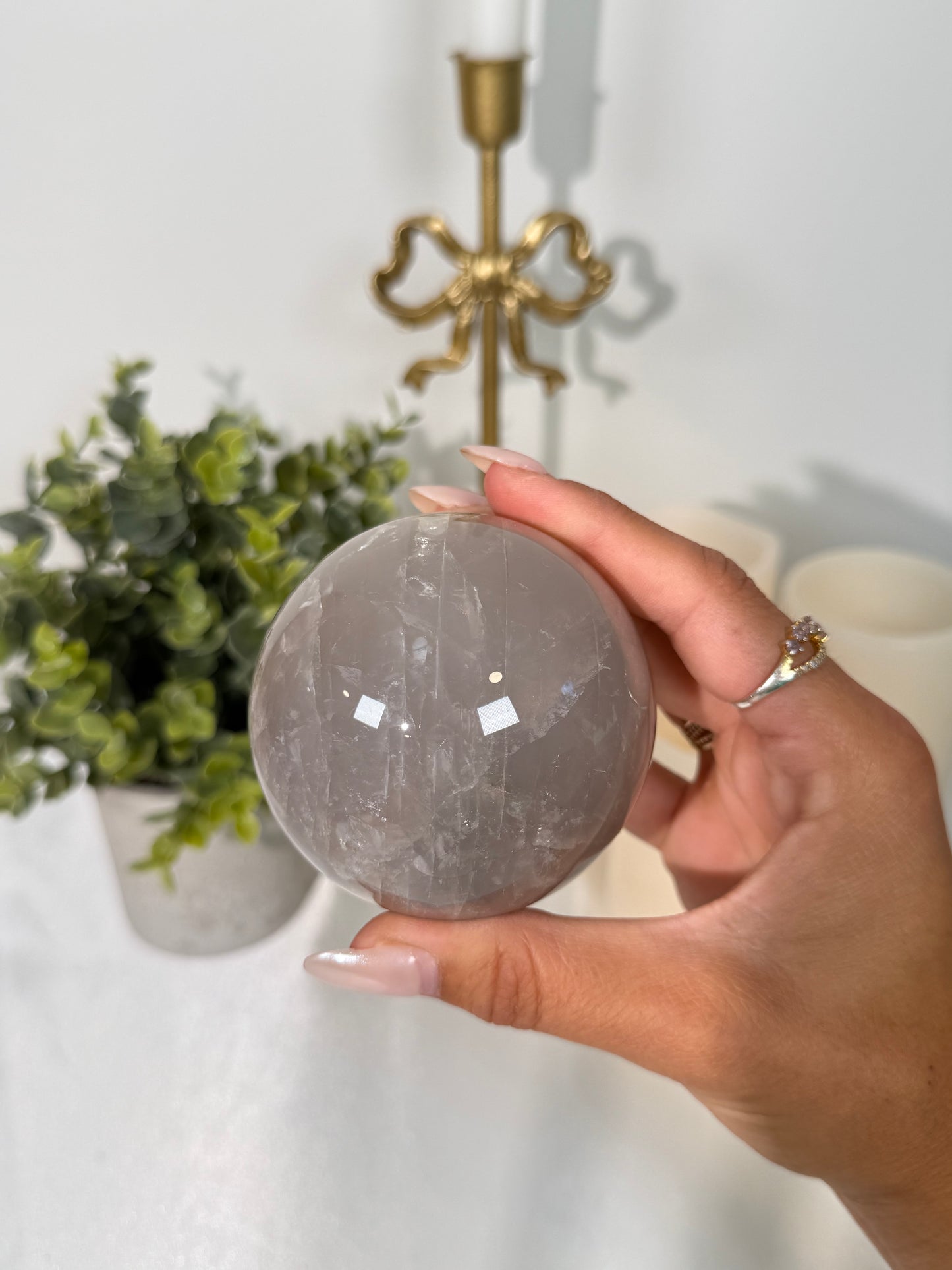Lavender Rose Quartz Sphere (104n)
