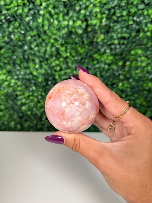 Carnelian Flower Agate Sphere (84)