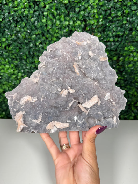 Dreamy Lavender Chalcedony Cutbase with Peach Stillbite (462)