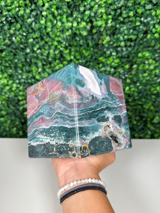 Sea Jasper Floating Cube (315)