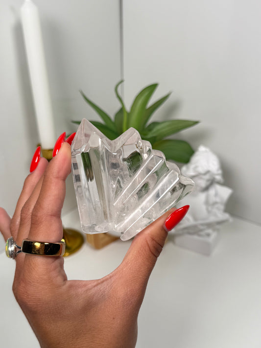 Clear Quartz Geometrical Carving (88)