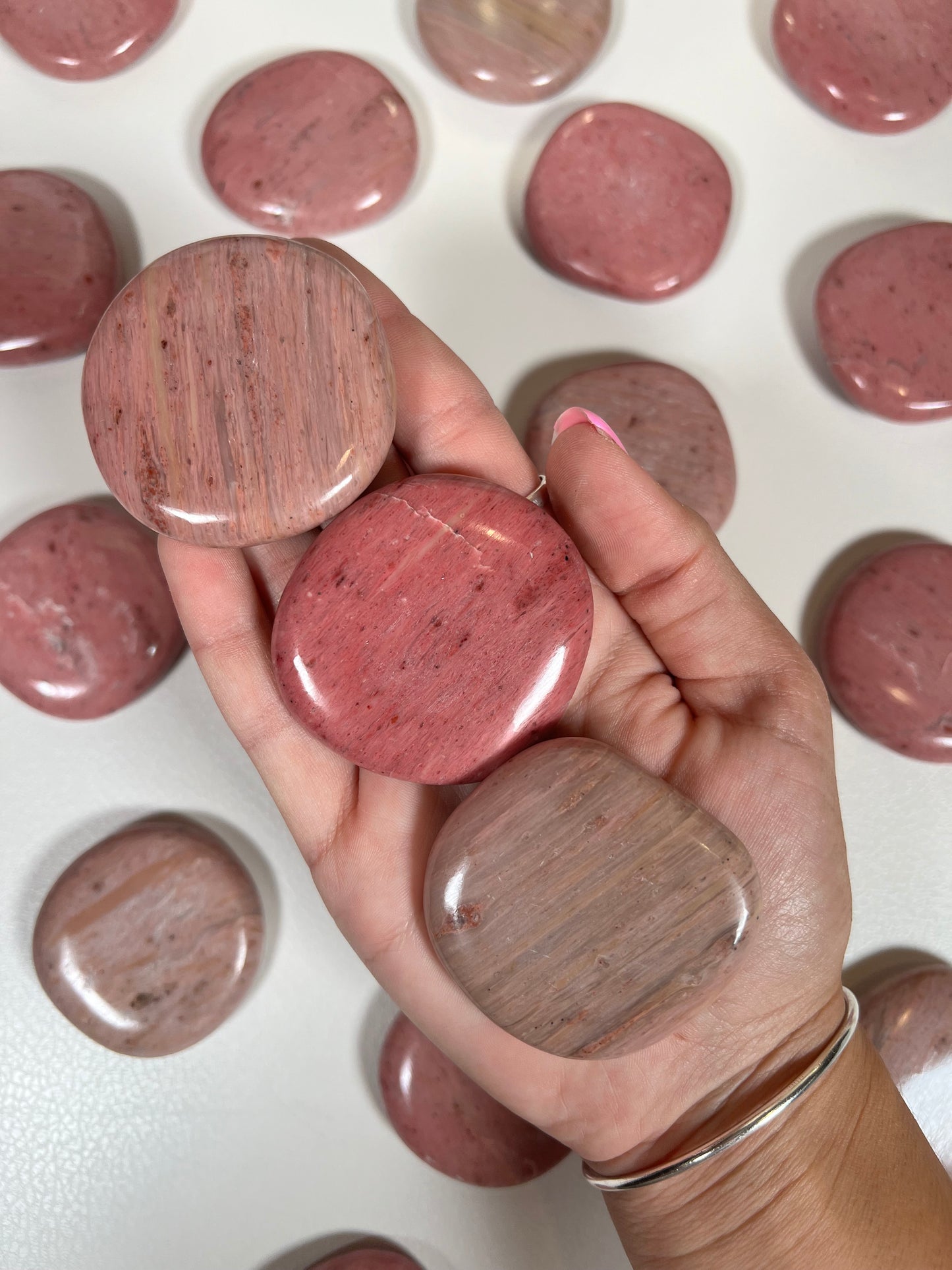 Pink Petrified Wood Flat Stone