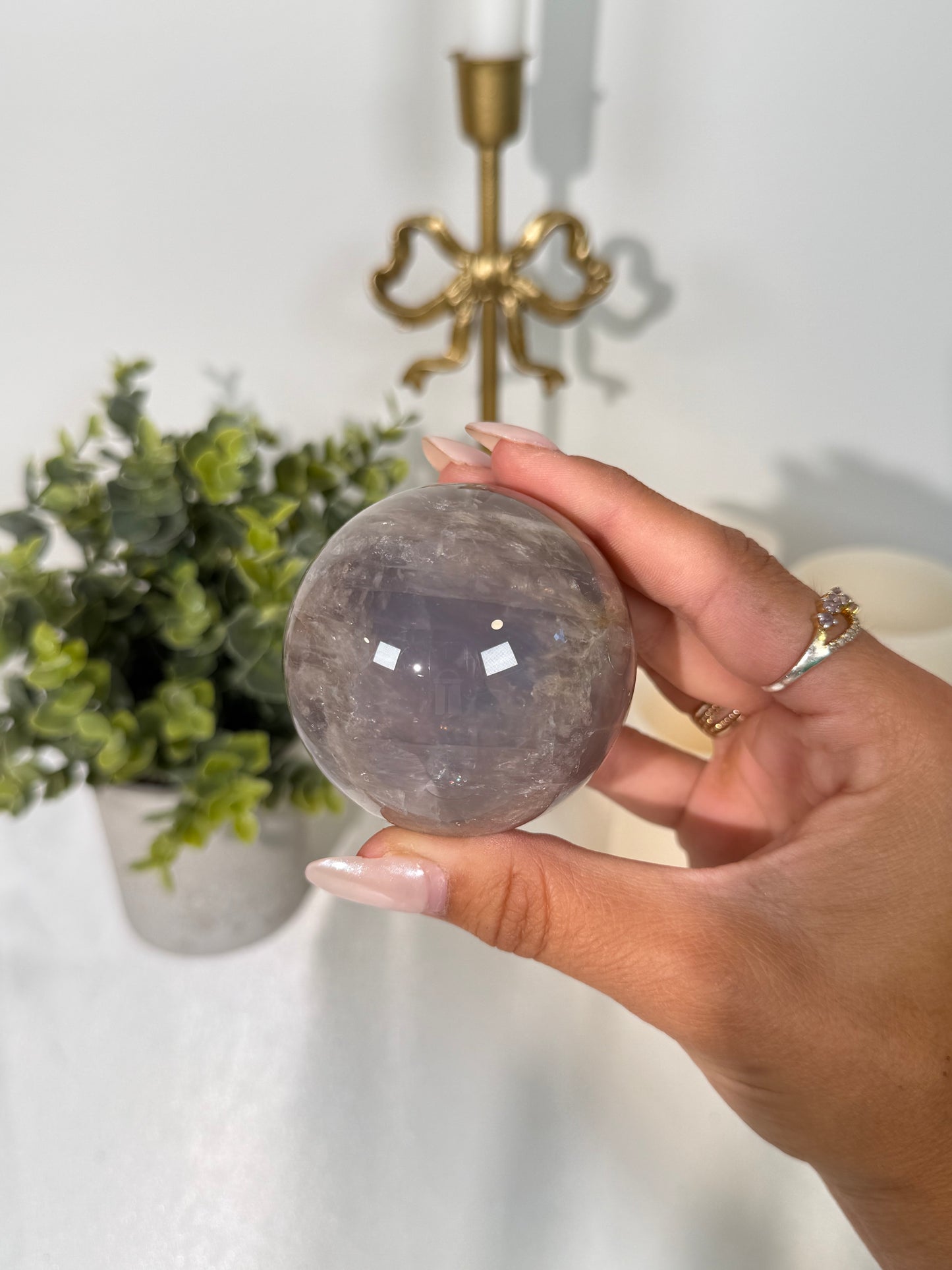 Lavender Rose Quartz Sphere (56e)