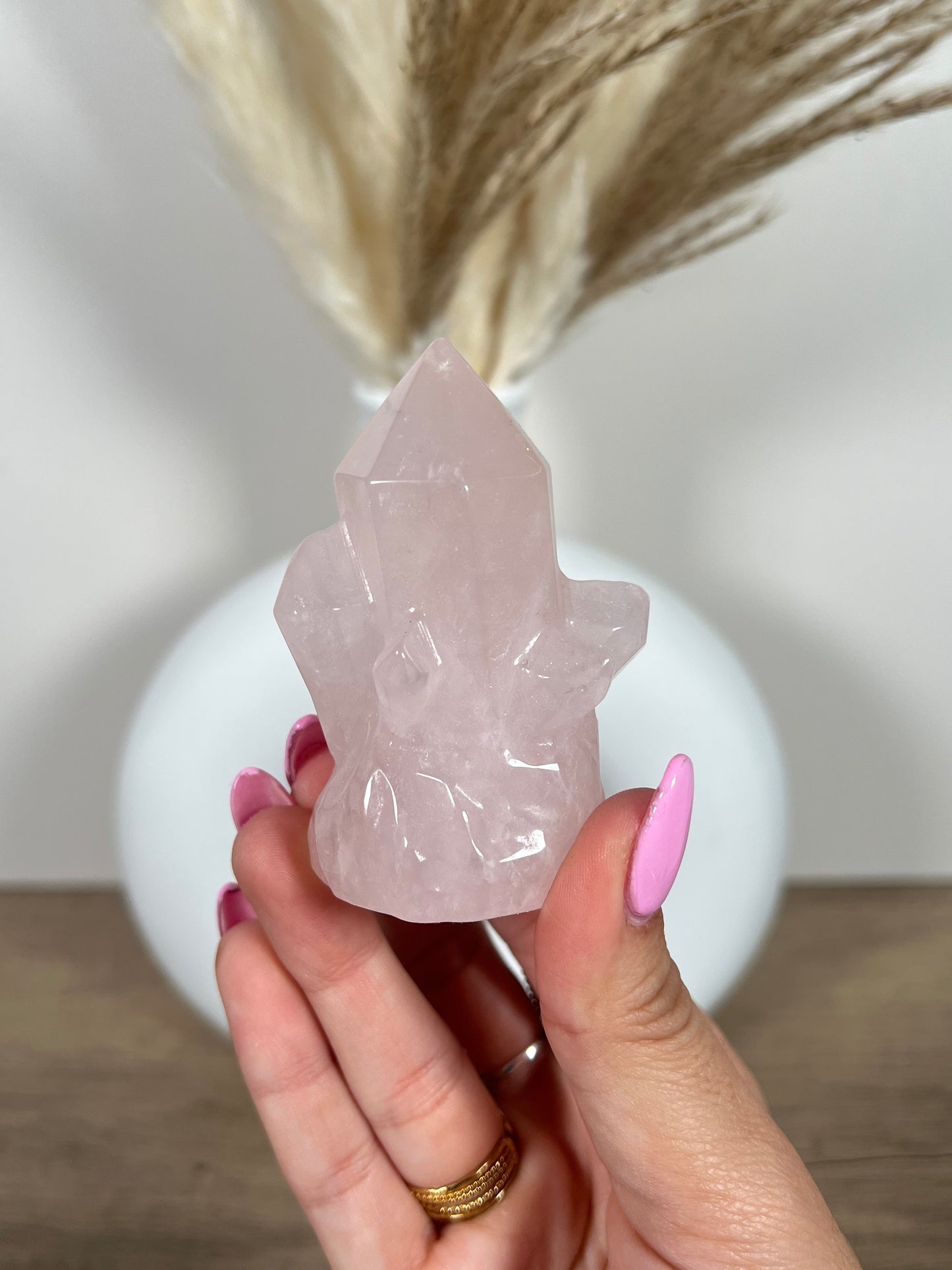 Rose Quartz Crystal Carving (28a)