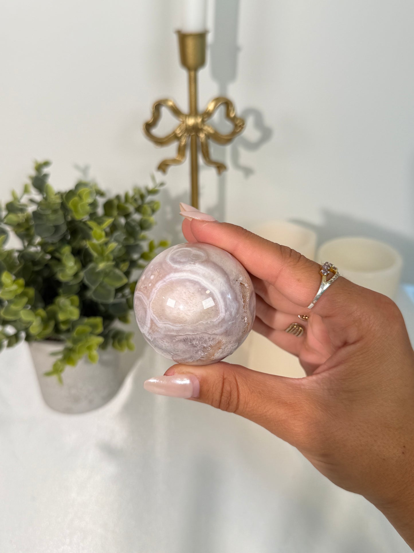 Flower Agate Sphere (38)