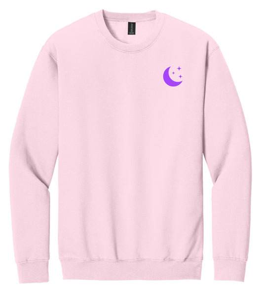 Aquamoon Crystals Light Pink Crew Sweatshirt