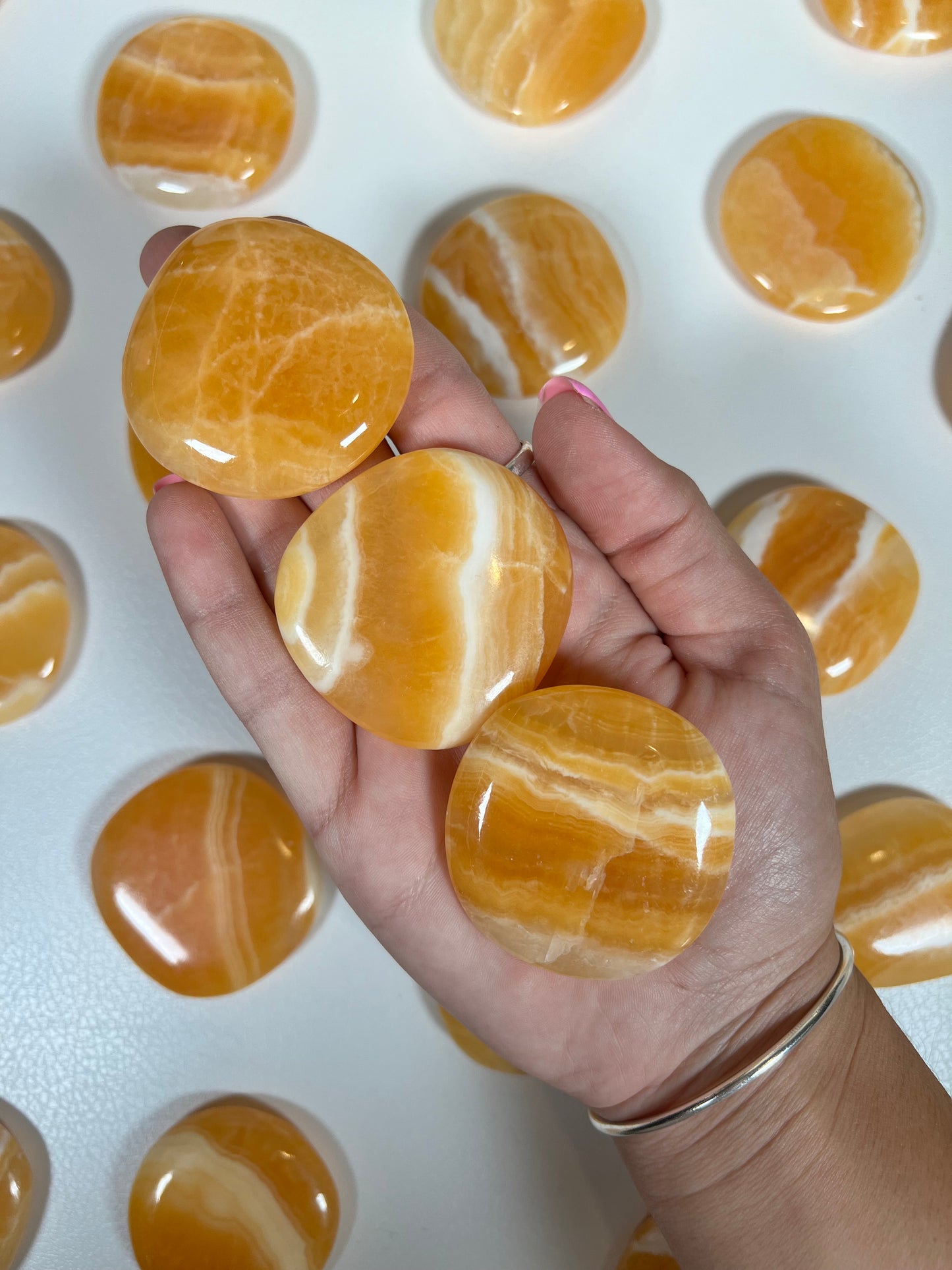 Orange Calcite Flat Stone