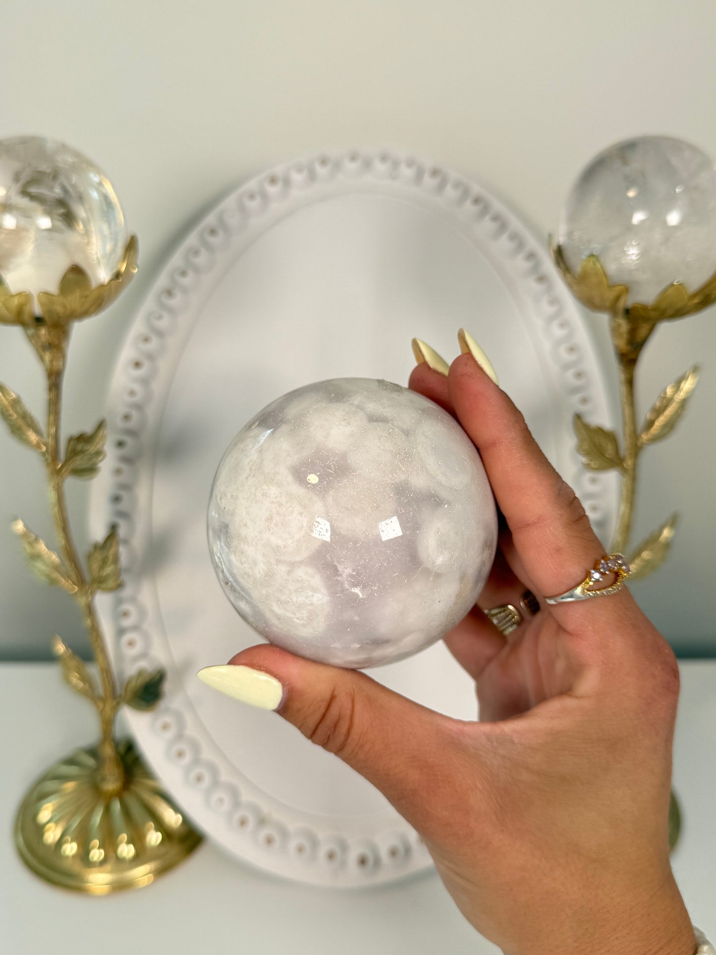 Flower Agate Sphere (53a)