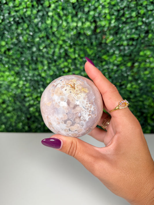 Flower Agate Sphere (49a)