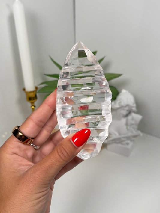 Clear Quartz Geometrical Carving (89)