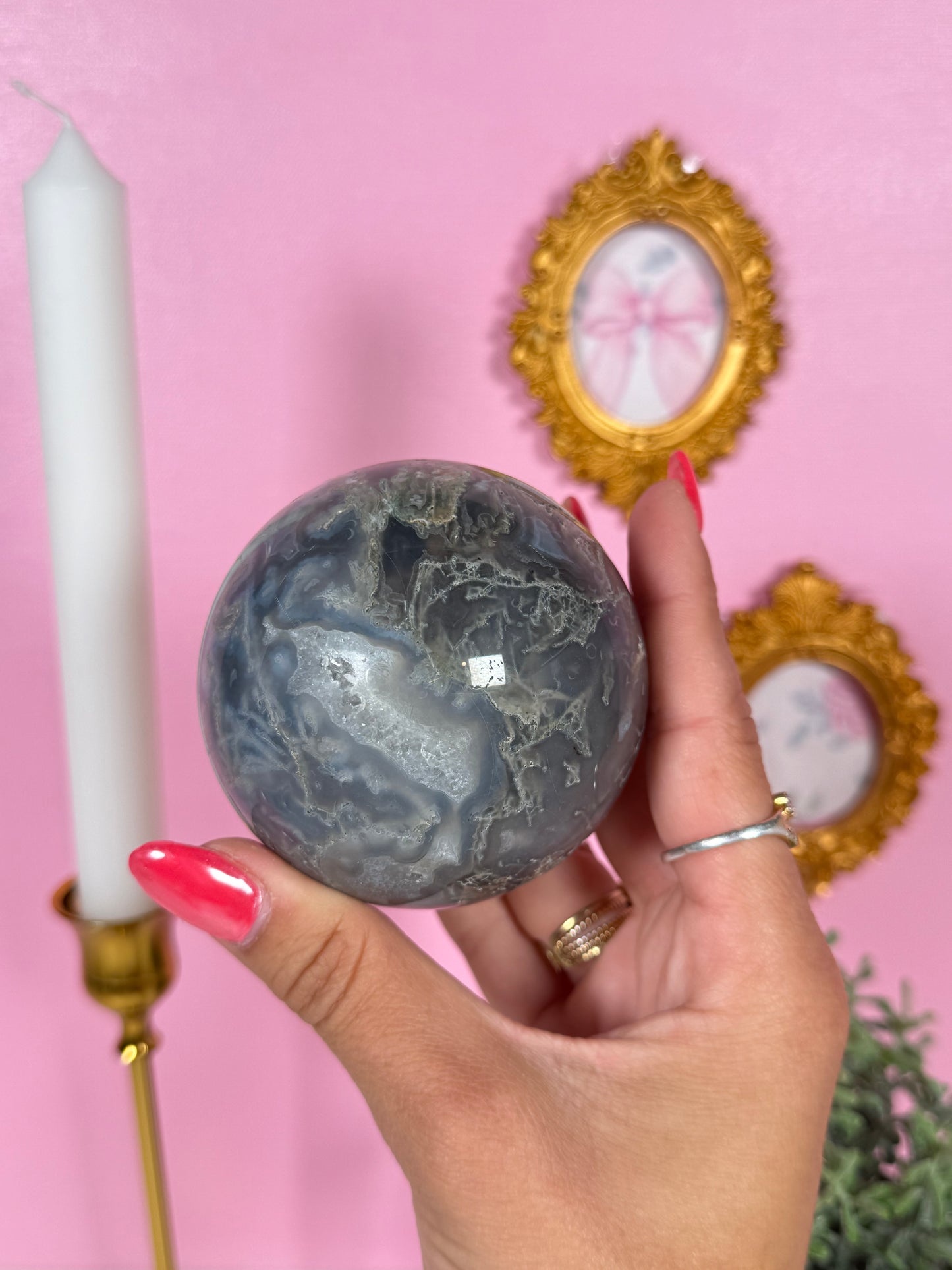 Moss Agate Sphere (43b)