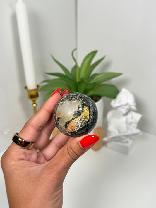 Small sea jasper sphere (16* filler)
