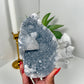 Apophyllite on Blue Chalcedony Cutbase (123G)
