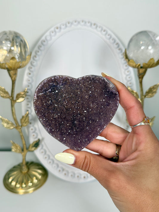 Rainbow Amethyst Heart (68)