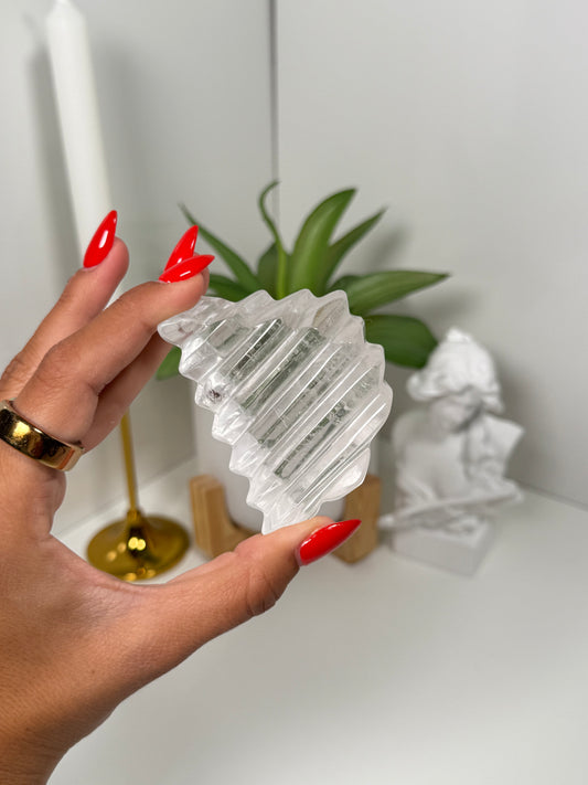 Clear Quartz Geometrical Carving (57b)