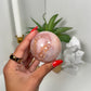 Carnelian x flower agate sphere (68c)