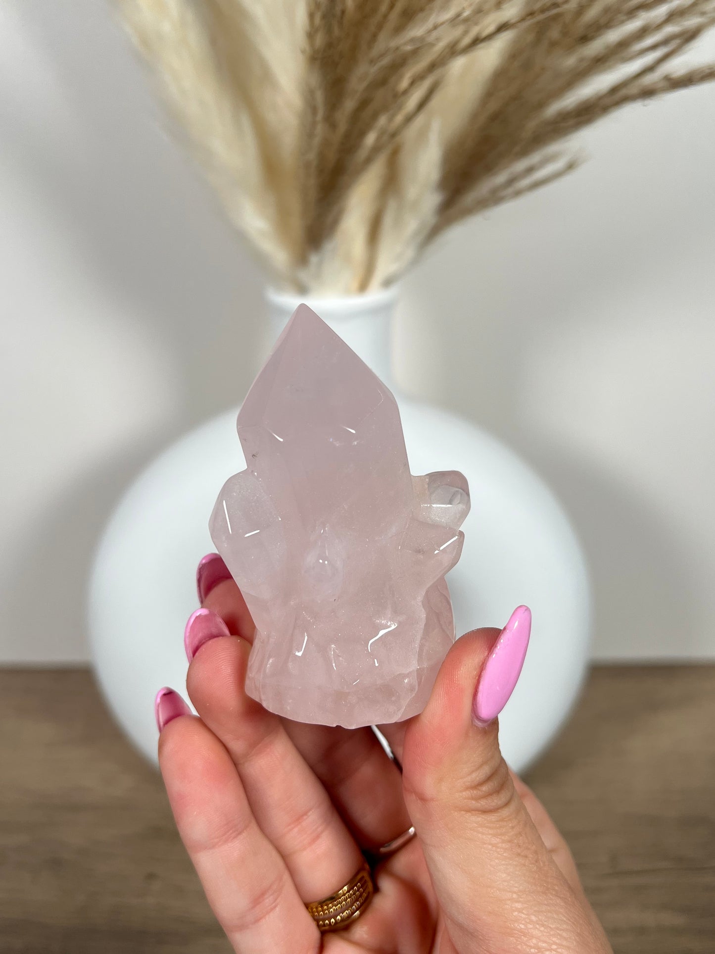 Rose Quartz Crystal Carving (28f)