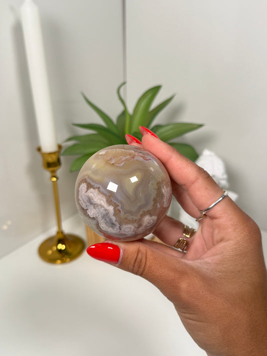 Flower Agate Sphere (62i)
