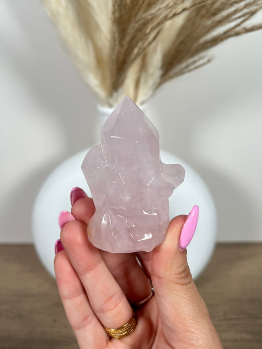 Rose Quartz Crystal Carving (28d)